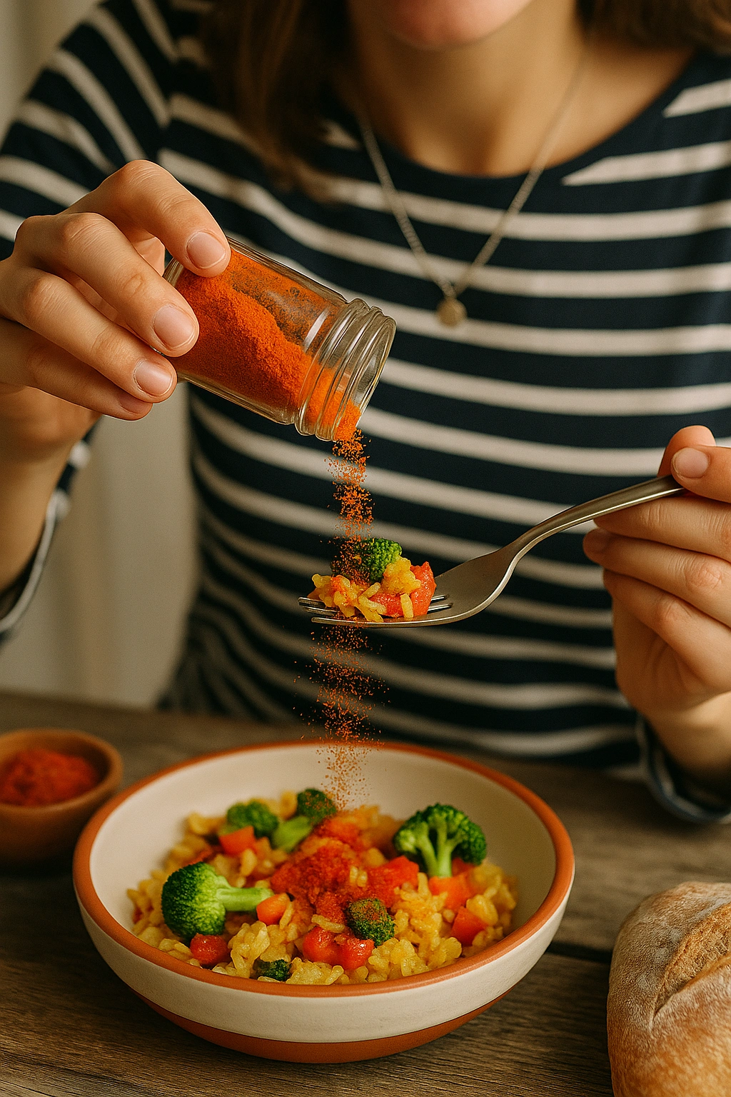 Plato saludable con pimientos