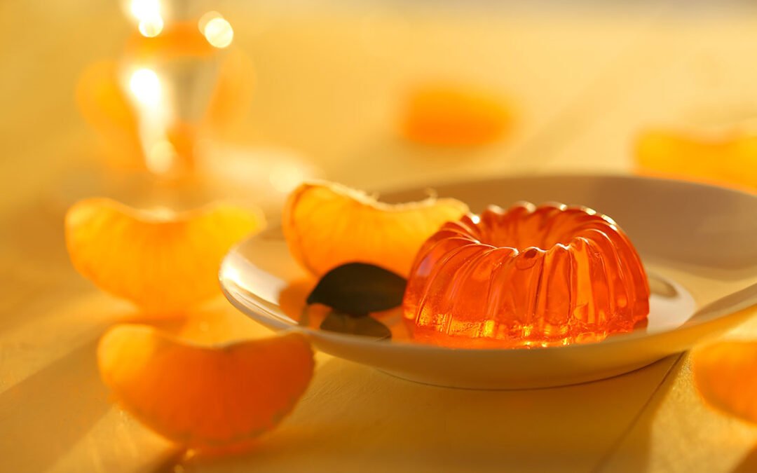 Gelatina con jugo de mandarina
